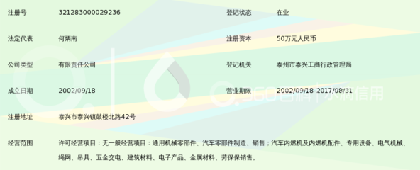 泰兴市中野通用机械零部件
